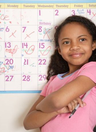 calendar image with little girl