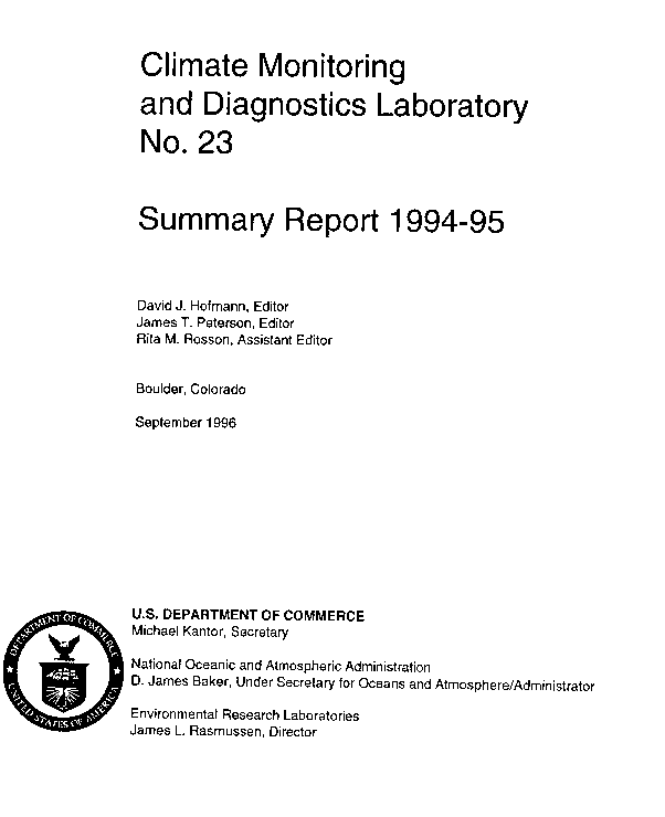 CMDL Summary Report No. 23 1994-1995