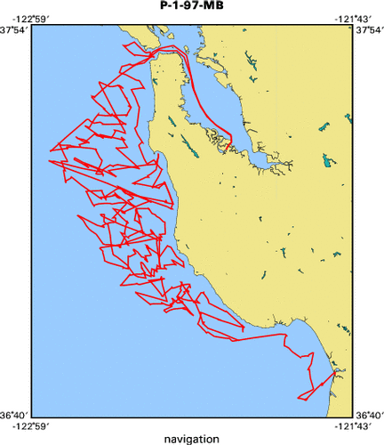 P-1-97-MB map of where navigation equipment operated