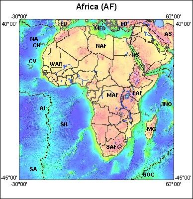 Map of Atlas area: af, regions