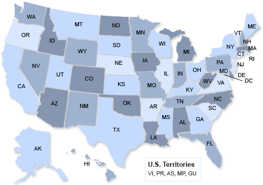 Map of the US