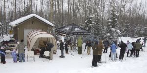 Winter recreation enthusiasts at Winter Trails Day on Campbell Tract
