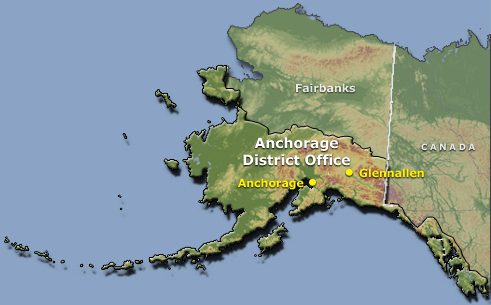 Map of Anchorage District area.