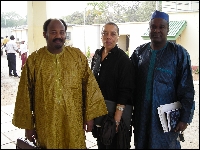 image: Abdel Kader Haidara, leading Timbuktu manuscript expert and curator of the Mama Haidara Library, meets with Dr. Angel Batiste and Nigerian curators.