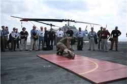 Marine Corps Martial Arts Program instructors from the 26th MEU demonstrate techniques  