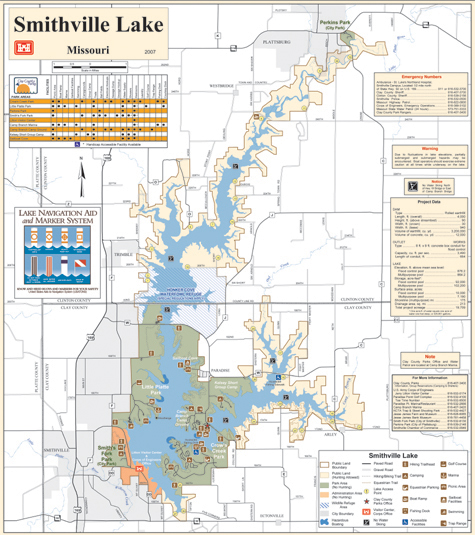 Map of Smithville Lake