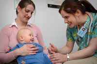 Infant receives vaccination