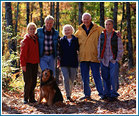 Multigeneration family in woods