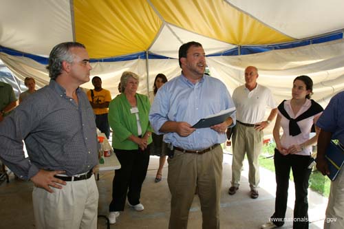 New Orleans, LA - David Eisner, CEO of the Corporation for National and Community Service, speaks to AmeriCorps members and volunterrs at Trinity Christian Community (New Orleans, LA).  From August 28 to 30, 2006, Eight members of the President’s Council on Service and Civic Participation will tour recovering areas of the Gulf Coast along with seven members of the Board of Directors of the Corporation for National and Community Service. The group participated in events commemorating the first anniversary of Hurricane Katrina, visited hurricane recovery operations, and thanked volunteers for their extraordinary contributions during the first year of relief efforts.