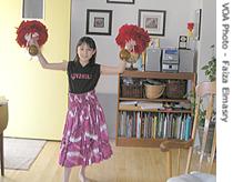 Kaila studies dance at home