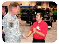 Lt. Gen. Strock with Humberto Gallegos at last year's Career Fair