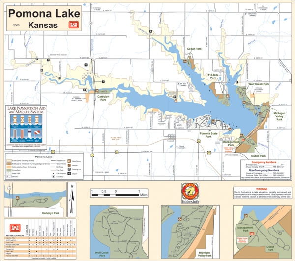 Lake Map of Pomona Lake