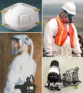 images of workers with respiratory protection