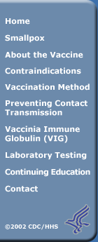 Side Navigation Menu & Copyright 2002 CDC/HHS