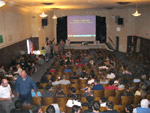 Needles High School Assembly gathering for the first of six school presentations.