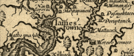 Detail of Jamestown from a 1624 map