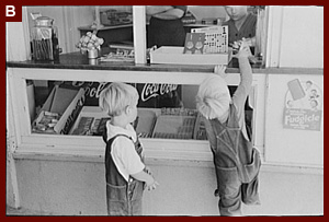Little boys buy some candy. Caldwell, Idaho. 1941