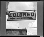 A Greyhound bus trip from Louisville, Kentucky, to Memphis, Tennessee, and the terminals. Sign at bus station. Rome, Georgia. LC-USZ62-75338