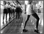 Tap dancing class in the gymnasium at Iowa State College. Ames, Iowa. LC-USW3- 002809-D