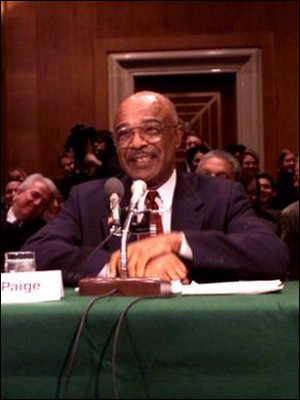 Dr. Paige at the Senate hearing on his nomination to be Secretary of Education.