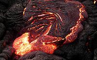 Relatively cool lava in Kohola arm of Mother's Day flow, Kilauea volcano, Hawai'i