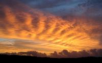 Daybreak over Kohola arm of Mother's Day flow, Kilauea volcano, Hawai'i
