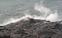 Lava at front of flow on Highcastle beach, Kilauea volcano, Hawai'i