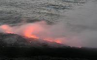 Glow from one entry cluster on Highcastle beach, Kilauea volcano, Hawai'i