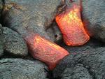 Two converging toes, also shown in stills for this day, Kilauea volcano, Hawai`i
