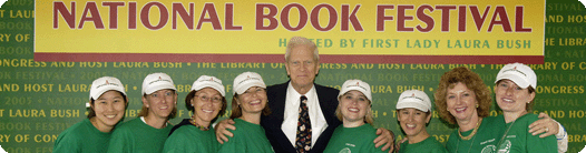 Dr. Billington with several Book Festival volunteers