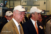 Secretary Samuel Bodman and Governor Dirk Kempthorne in the mockup area of the Fuel Conditioning Facility