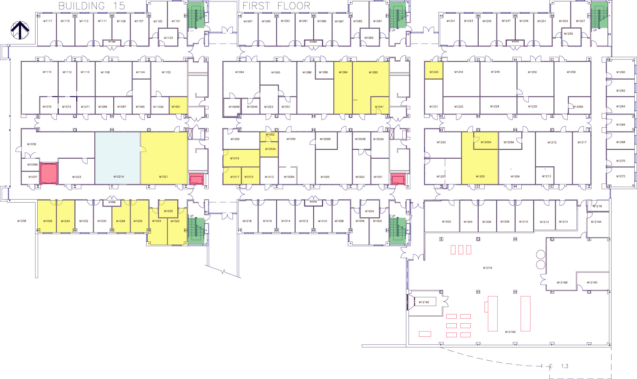 Map of Building Fifteen First Floor