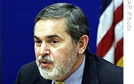 U.S. Assistant Secretary of State Richard Boucher speaks at a press conference in Kabul, 07 Jan 2009