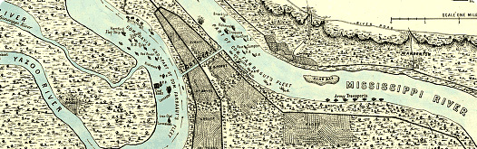 View of Vicksburg and plan of the canal, fortifications & vicinity