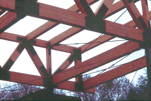 Unique truss contains web members made of steel cables