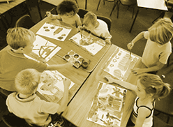 photo of children doing arts and crafts