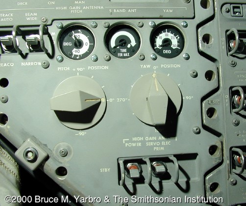 Photo of HGA controls on panel 2 of Odyssey.