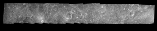 Composite strip from 152 degrees E to 133 degrees E. The image runs through the southern half of crater Chauvenet.