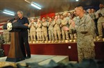TROOPS APPLAUD COMMANDER-IN-CHIEF - Click for high resolution Photo