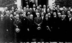 Group photo taken at Clark University; Worcester, September 10, 1909
