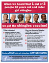Shingles Fact Sheet print ad in English