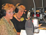 Pam Mason of ASHA and June Holstrum representing CDC prepare for the podcast, June 5, 2007