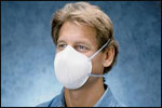 Photo: Man wearing respirator