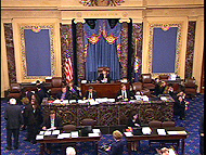 Senate floor during debate on bailout bill (pool video)