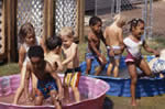Kids in wading pools