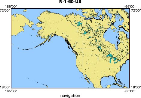 N-1-60-US map of where navigation equipment operated