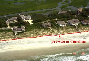 before-storm oblique aerial photograph of Topsail Island, North Carolina