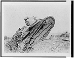 Tank Ploughing Its Way Through a Trench and Starting Toward the German Line, During World War I, Near Saint Michel, France