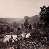 Thumbnail image of
George Barnard's "Landscape--Looking Down the Valley of
Running Water Creek from near Whiteside's (Albumen silver print
from two glass plate negatives,  1864)"