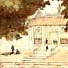Thumbnail image of watercolor shows the temple in Macao